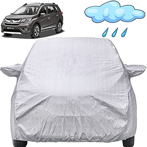 Image of Autofact Waterproof Car Body Cover Compatible with Honda BRV (2016 to 2021) with Mirror Pockets (Shinning Silver).