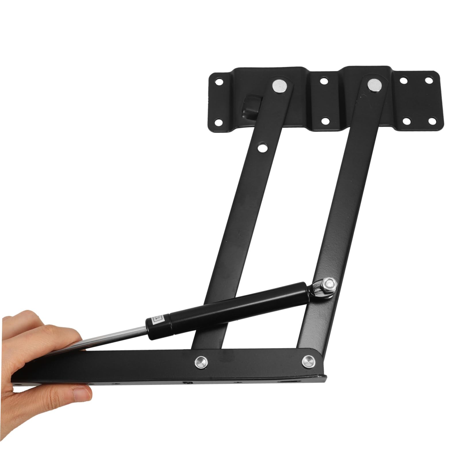 NUOBESTY Soporte de Mesa de Escritorio Gas Hidráulico 2piezas, Estructura de Hierro Resistente, Mecanismo Plegable para Sala y Dormitorio, Ahorro de Espacio