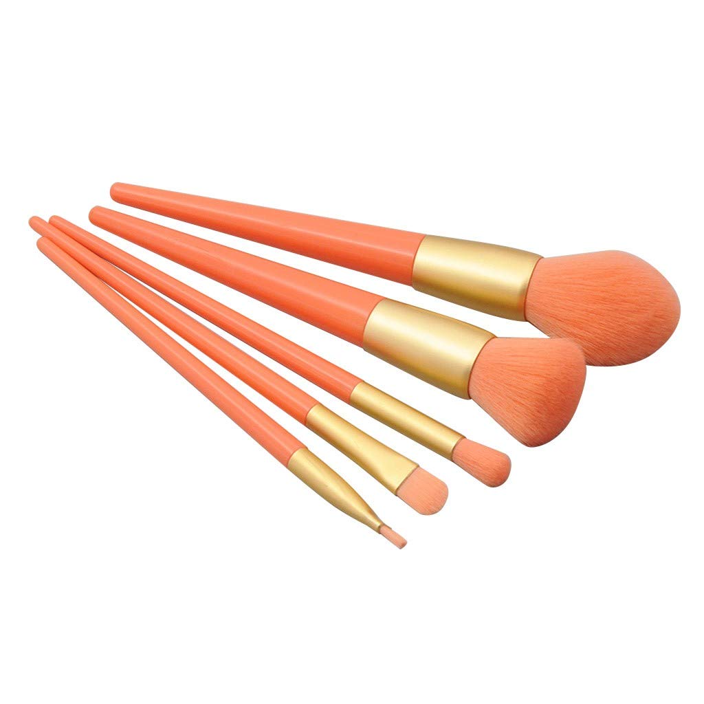 Pennello per Occhi con Manico in plastica per Trucco, Set da 5 pennelli per Cipria, Spray fissante