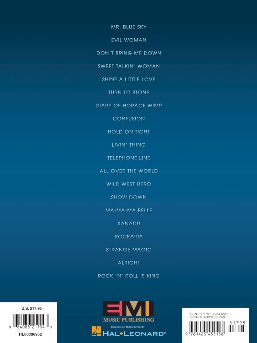 The Very Best of Electric Light Orchestra | Piano Vocal Guitar Sheet Music Songbook | Classic Rock Hits Collection for Singers and Pianists | 20 Iconic Songs with Lyrics and Chords All Over the World