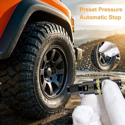 Image of ATsafepro Tire Deflator, 10-30PSI Adjustable Auto-Stop Tire Deflators Offroad Accessories, Air Down Tire Deflators Kit Tool for Rapid Deflator Off Road 4x4 Various Vehicles (Pack of 4)