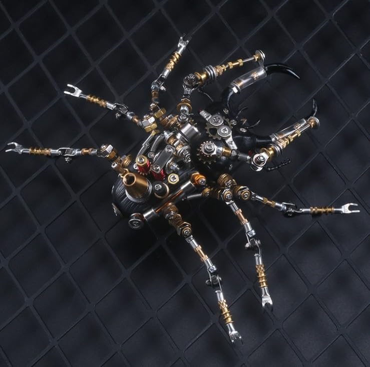 Puzzle metalowe 3D dla dorosłych, zestaw mechaniczny metalowy żuczek, zabawny zestaw do samodzielnego montażu łamigłówka metalowy zestaw, kreatywna dekoracja dla dorosłych prezenty 406 szt.