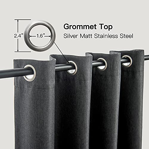 Maxmill MM-MASON-CHARCOAL-52X63 Blackout Curtains, Thermal Insulated Room Darkening Draperies thumb #1