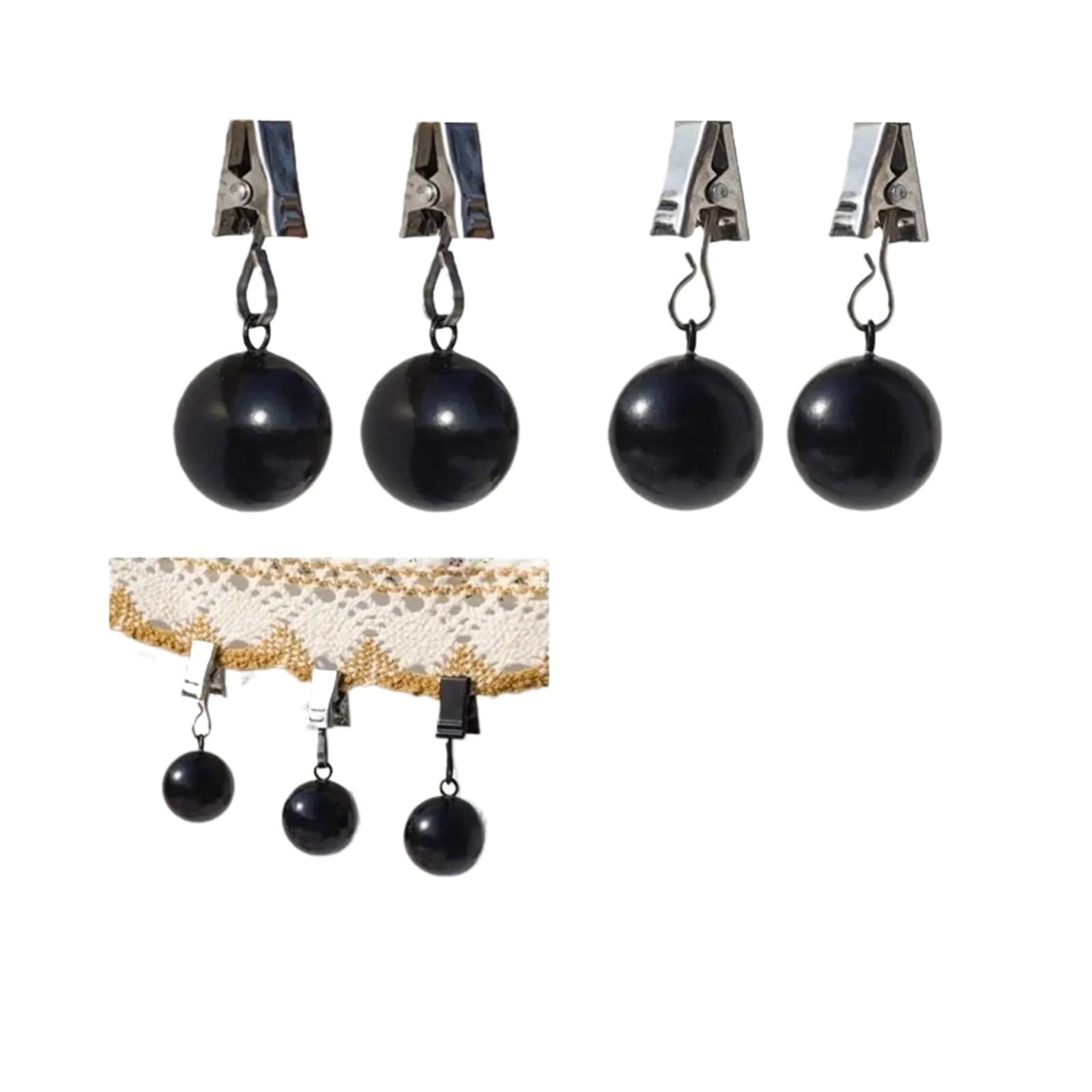 Vorhanggewichte mit Clips, rostfrei, strapazierfähig, Tischdeckengewichte, 12 Stück