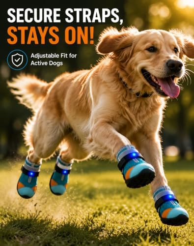 Glow Paws for Dogs, Valenio GlowPaws Shoes, LED Dog Boots,1 - 3