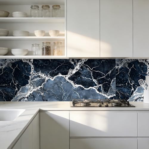 Image of Nuxovilar Grey Marble Vein Peel Stick Wallpaper PVC 15.75x39.37 Inches