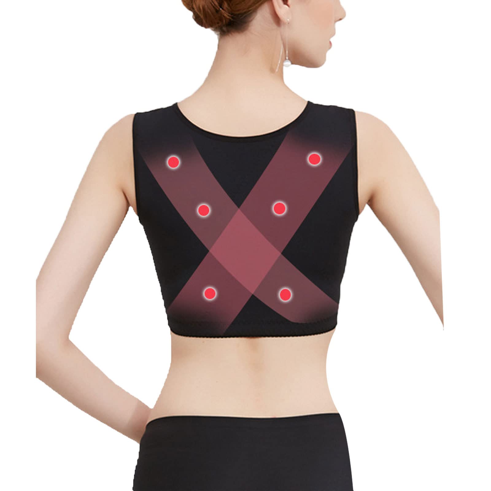 Correcteur de posture réglable dos droit noir XXL idéal pour le bureau et les sorties