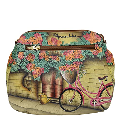 Image of Anuschka Women's Leather Shoulder Bag - Hand-Painted Genuine Leather Handbag with Adjustable Strap - 691, Shoulder Bag