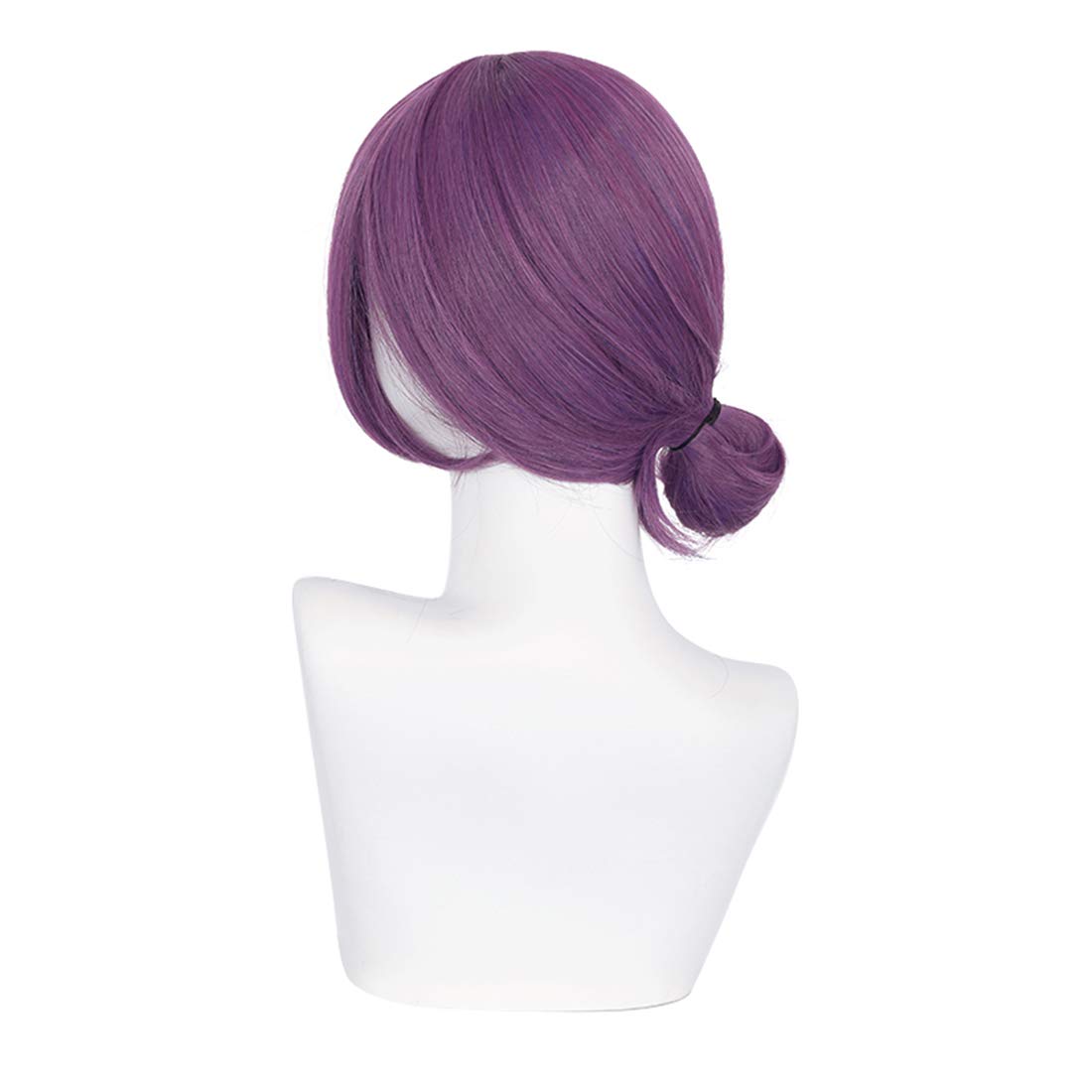Anime Purple Wigs for Girls Women Cosplay Wig with Ponytail for Halloween Party Wig + Cap