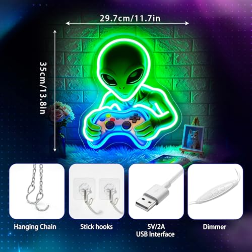 Image of Neon Sign Alien Gaming Neon Sign for Wall Decor LED Sign Neon Light