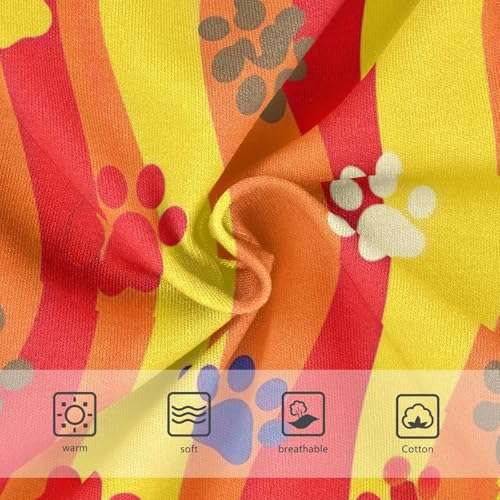 Colorful Stripes Paw Prints Girls Briefs, Toddler Girl Briefs, Girls Cotton Underwear, 2–8 Years3