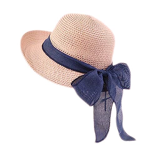 Cyiecw Women Floppy Sun Hats Fashionable Summer Wide Brim Cap BeachStraw Hat UV UPF50 Travel Packable Cotton Light Pink Medium-Large