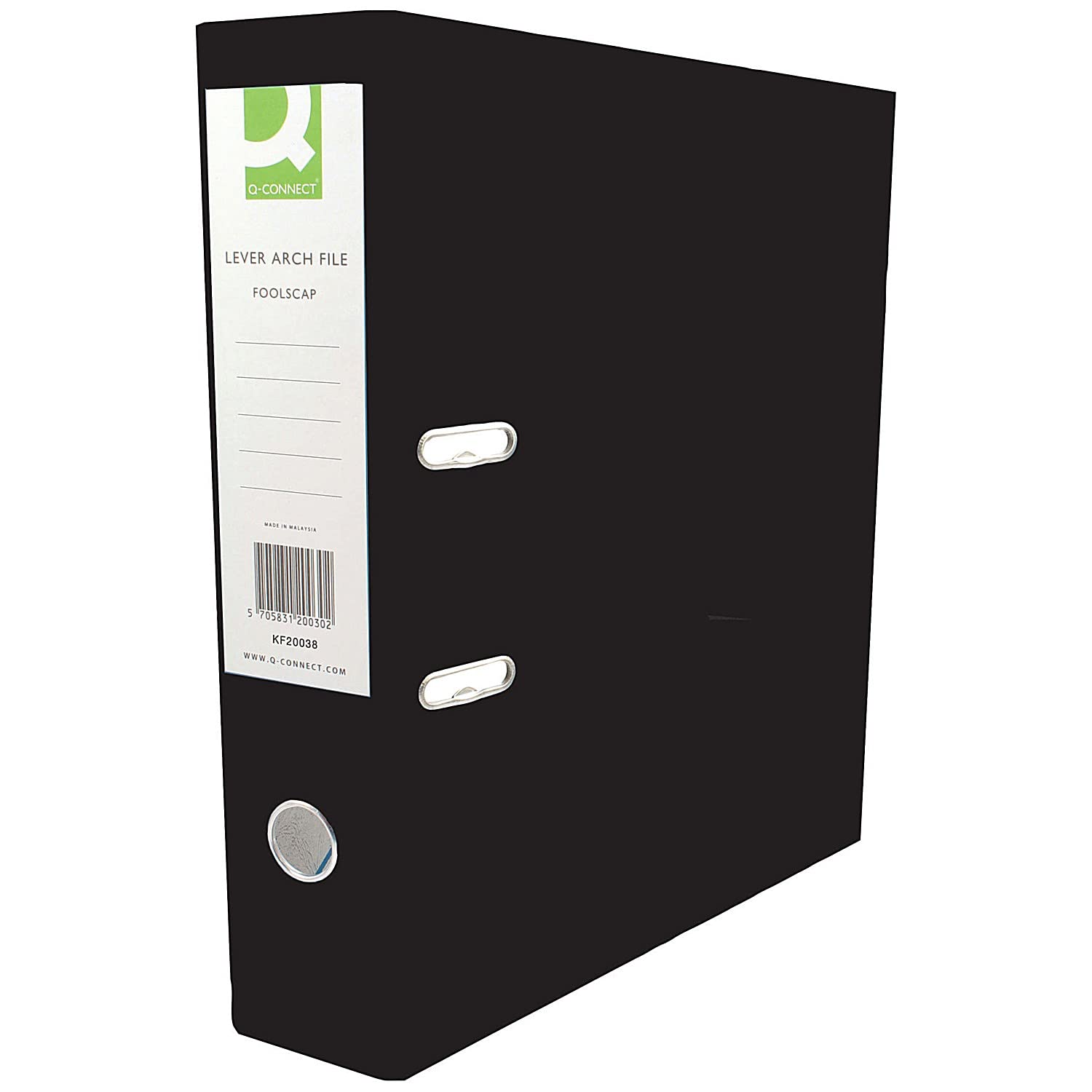 Q-Connect 70mm Lever Arch File Polypropylene A4 Black (Pack of 10)