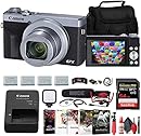 Canon PowerShot G7 X Mark III Digital Camera (Silver) (3638C001) + Pro Mic + 64GB Memory Card + 3 x NB13L Battery + Card Reader + LED Light + Corel Photo Software + HDMI Cable + More (Renewed)