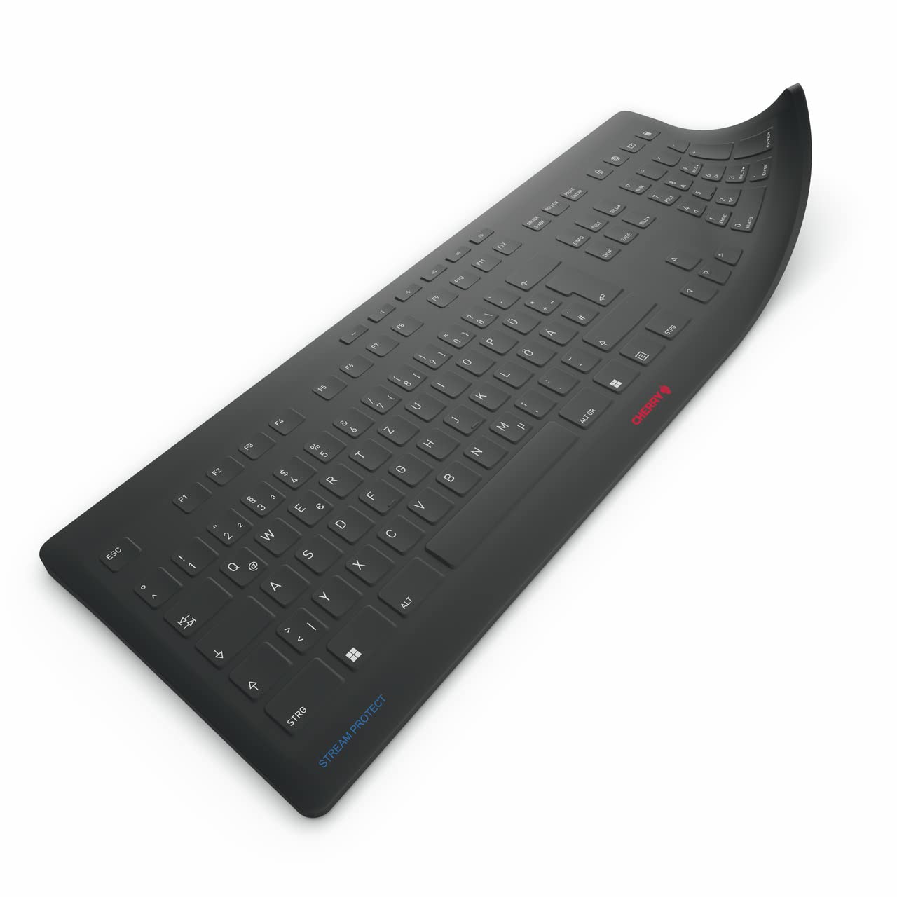 Protector de teclado CHERRY STREAM de silicona desinfectable negro QWERTZ 6