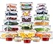 KUMD 50-Piece Set (25-Pack) Plastic Food Storage Containers with Lids - Includes 2x Jumbo 2.5L &amp; 2x 1.5L Large Tubs, Airtight Nesting Meal Prep Boxes, Microwave Safe, BPA Free