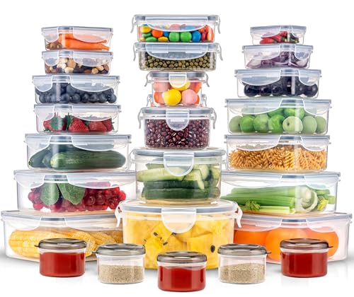 Pure Future 50-Piece Large Airtight Food Storage Containers with ...