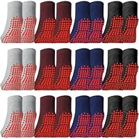 Geyoga 12 Pairs Non Slip Socks Ankle Grip Anti Skid Socks for Boys Toddlers Girl