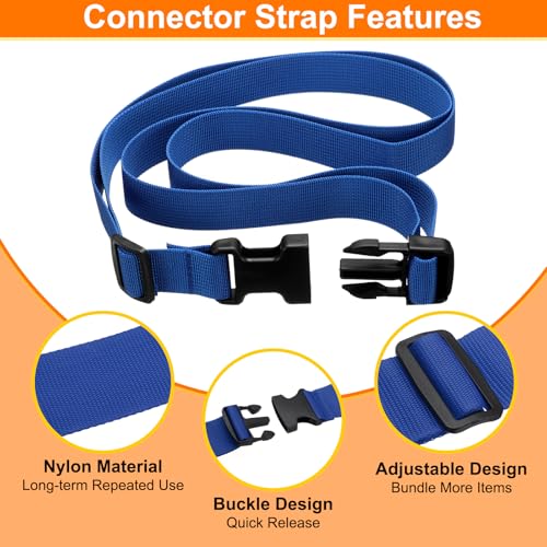 Image of HARFINGTON 2pcs Luggage Straps 1 inch x 118 inch Utility Multi-Purpose Luggage Connector Strap Nylon Adjustable Suitcase Belt with Buckle for Travel Outdoor Bag Luggage Packing Accessories, Blue