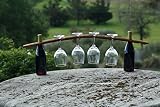Sonoma Shop Girl Hand-Crafted, Floating Wooden Wine Glass Holder Slots on Same Side