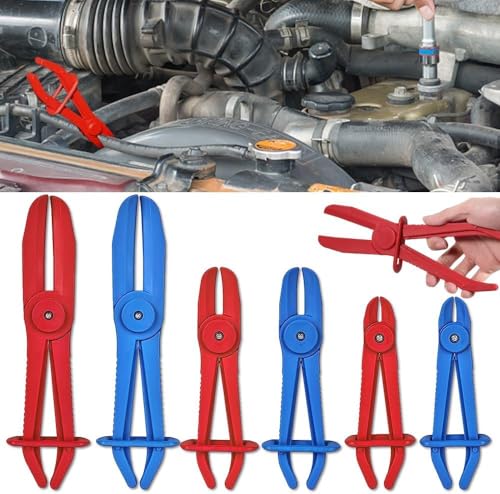 Aoreun 6 Piezas Alicates de Abrazadera de Manguera, Herramientas de Abrazadera de Manguera, Mordazas para Tuberías Alicates para Mangueras de Refrigeración Frenos y Tuberías de Combustible