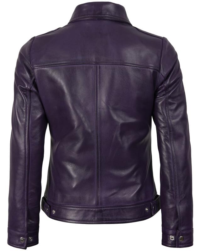 Image of Decrum Vintage Style Women's Leather Jacket - Real Lambskin Casual Leather Jacket for Women