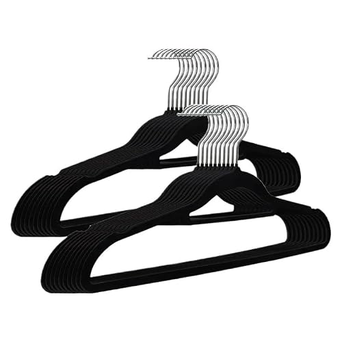 Flocked Hangers Flocked Clothes Hanger Non-slip Velvet Hangers Heavy Duty Organizer Pant Coat Shirt Storage Hanging(20PCS)