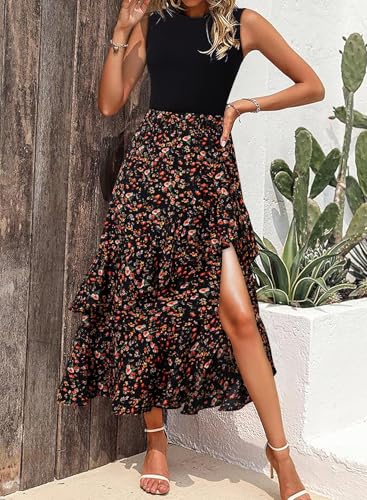 Image of Dokotoo Women's 2026 Sleeveless Spring Summer Dresses Casual Boho Crewneck Floral Boho Cocktail Party Dresses