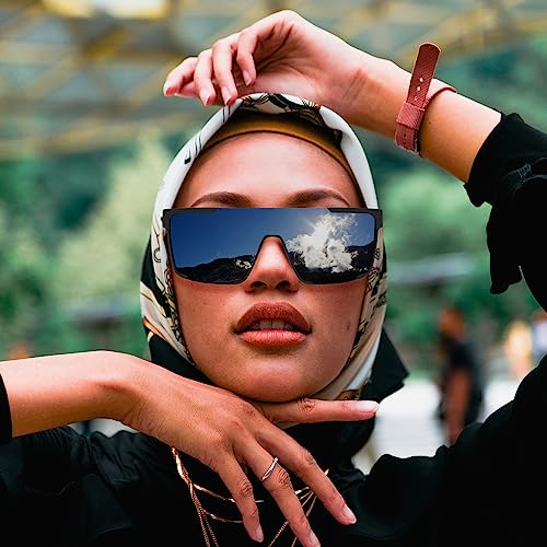One Piece Sunglasses For Women Men Rimless Oversized TR Frame Polarized Lens For Vacation2