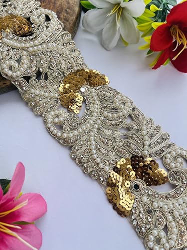 Dentelle vintage ornée or doux écharpe décorative de mariage unique