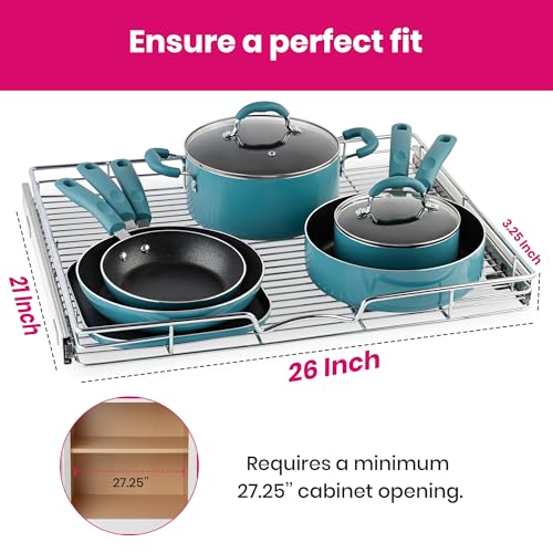 Image of HOLDN' STORAGE Pull Out Cabinet Organizer, 26 inchW x 21 inchD Cabinet Drawer