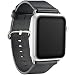 Produktbild KAVAJ Echtleder-Armband Barcelona geeignet für Apple Watch Series 5,4,3,2 & 1 44 & 42 mm Schwarz. Lederarmband aus echtem Leder als ideales Zubehör für Damen und Herren