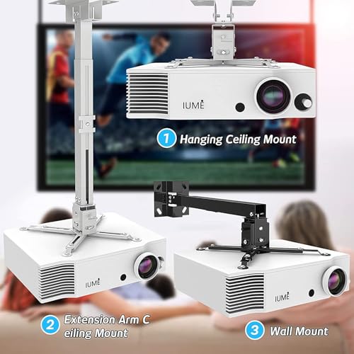 Mini projecteur support mural orientable 360 degrés en métal blanc solide