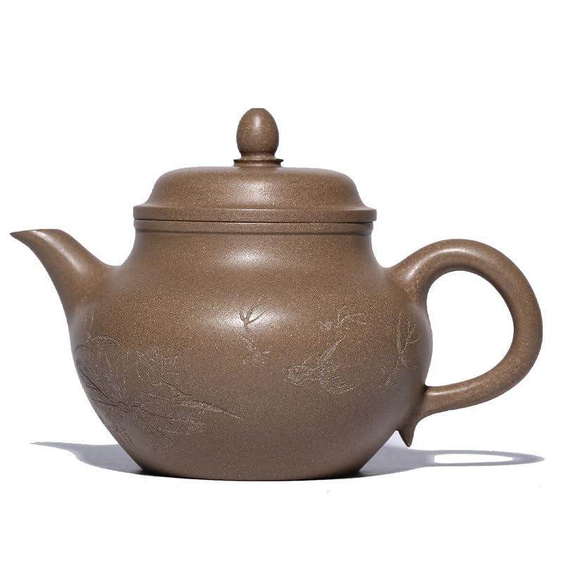 Théière en Argile Violette 240 ML, fabriquée à la Main, avec Filtre en Terre Crue et en minerai Brut. Service à thé Zisha. Théière, cafetière, infuseur à thé en Vrac.