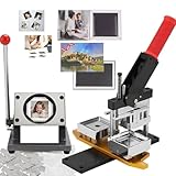 Buttonmaschine, 2,5 x 2,5 Zoll quadratisches Magnetmaschinen-Kit, 63,5 x 63,5 mm DIY-Foto-Kühlschrankmagnet-Pressmaschine, Kühlschrankmagnet-Maschine + Papierschneider + 1000 Materialsätze,