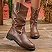 Cowgirl Boots Women Brown Round Toe Women's Western Cowboy Pointed Toe Mid Calf Pull On Boots Ladies Cowgirl Style Embroidered Chunky Heel Fashion Retro Classic Boot