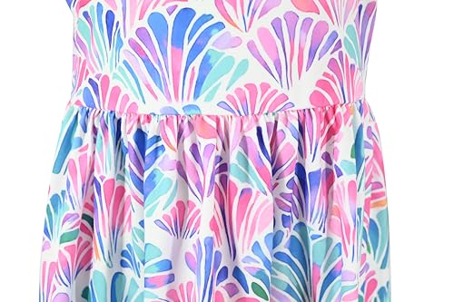 Image of Unique Baby Girls' Short Sleeve Everyday Printed Dresses for Kid and Toddler, Sizes 2T-12Y