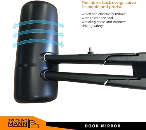 Miniatura 3 de Espejo lateral de repuesto para Kenworth T680 T880 W990 con cubierta negra, lado derecho del pasajero para 2014 2015 2016 2017 2018 2019 2020 2021
