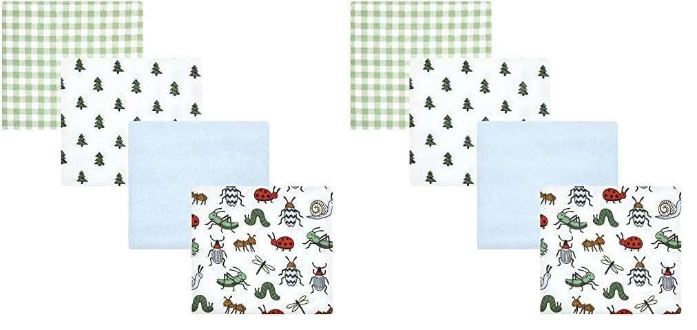 Hudson Baby Unisex Baby Cotton Flannel Receiving Blankets, Bugs, One Size (Pack of 2)