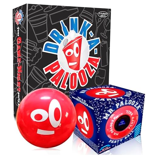 DRINK-A-PALOOZA Party Pack: Board Game + MR. Palooza Party Ball: Party Drinking Games for Adults - Game Night Party Games | Fun Adult Beer Games Gift with Beer Pong + Flip Cup + Kings Cup Card Games