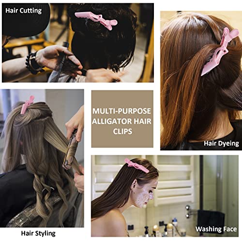 Aco-Uint 12Pcs Pink Hair Clips For Styling Sectioning, Alligator Hair Clips Salon Hair Clips Professional Alligator Clips For Hair, Hair Styling Clips Hair Accessories For Women #TOP4