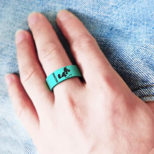 XAHH Silicone Couple Ring,Forever Together Promise Engagement Wedding Band,Mickey Minnie Mouse Kissing Design Lovers Ring3