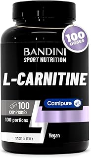Visuel du produit : Bandini® L-CARNITINE Carnipure® 100 Comprimés - Supplément de Tartrate L Carnitine (100 doses, 100 jours) 1000mg - Pour Sportifs qui Pratiquent une Activité Physique à Haute Intensité - 100% Vegan