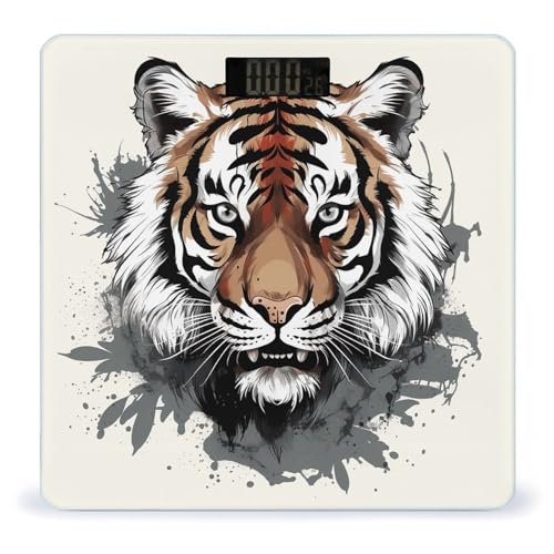 Báscula Digital para Baño con Diseño Tigre 26x26 cm