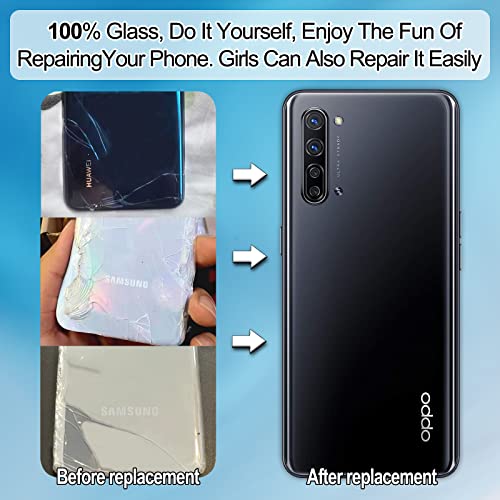 Eonpam Back Cover Glass for Oppo Find X2 Lite Rear Glass Replacement with Camera Lens + Repair Kit Genuine Rear Housing (White) - Image 4