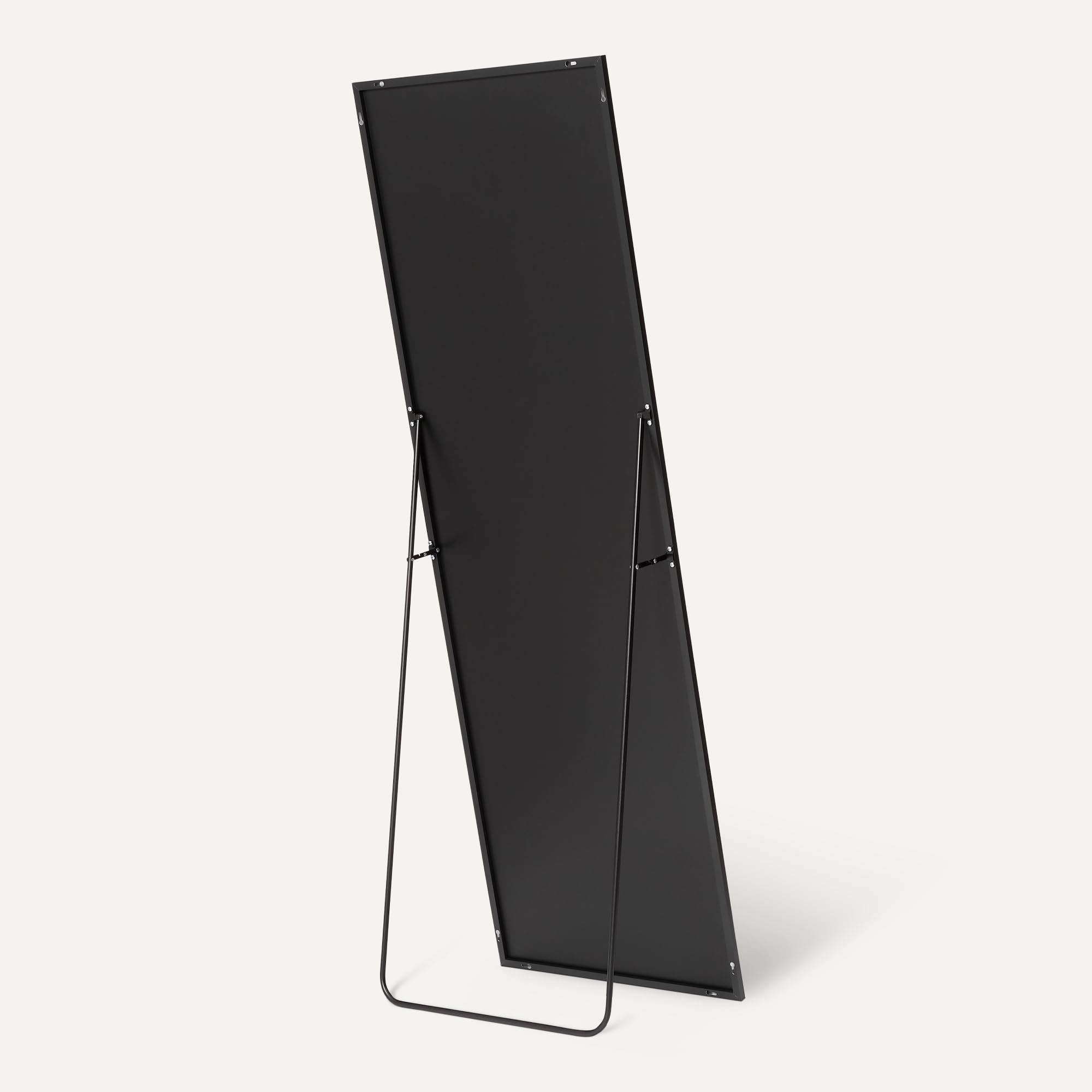 Amazon Basics - Specchio Rettangolare a Figura Intera, Montaggio a Parete/Pavimento, 162,6cm x 53,3cm x 1,4cm, Nero