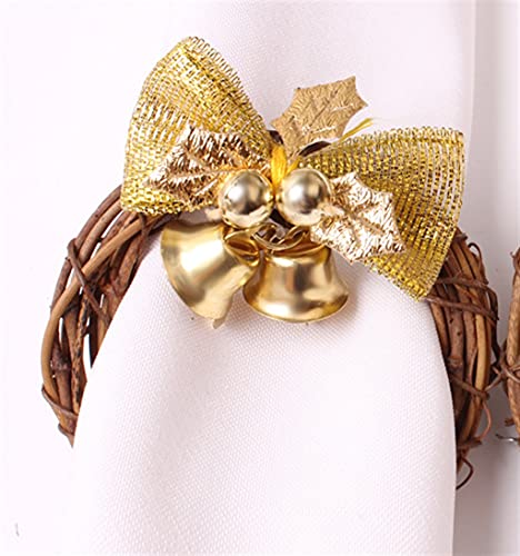 6 Stück Rattan Serviettenringe - Geflochtene Tischdeko Aus Wasserhyazinthe