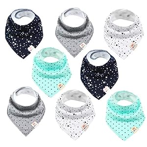 Driehoekige halsdoek voor baby‘s, 8 stuks, schattig, uniseks van katoen met verstelbare drukknopen, spuugdoek…