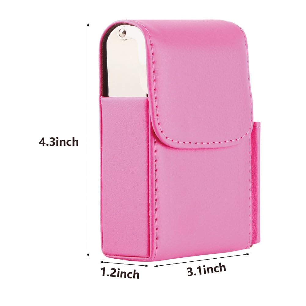 Tiiyee Porta Sigarette, Pacchetto Sigarette Sigaretta Portasigarette Cover Con Più Leggero Slot Pelle Pu Custodia per Box Uomo E Donna Alluminio Accendino Portamonete Stoccaggio Flip Aperto Tasca