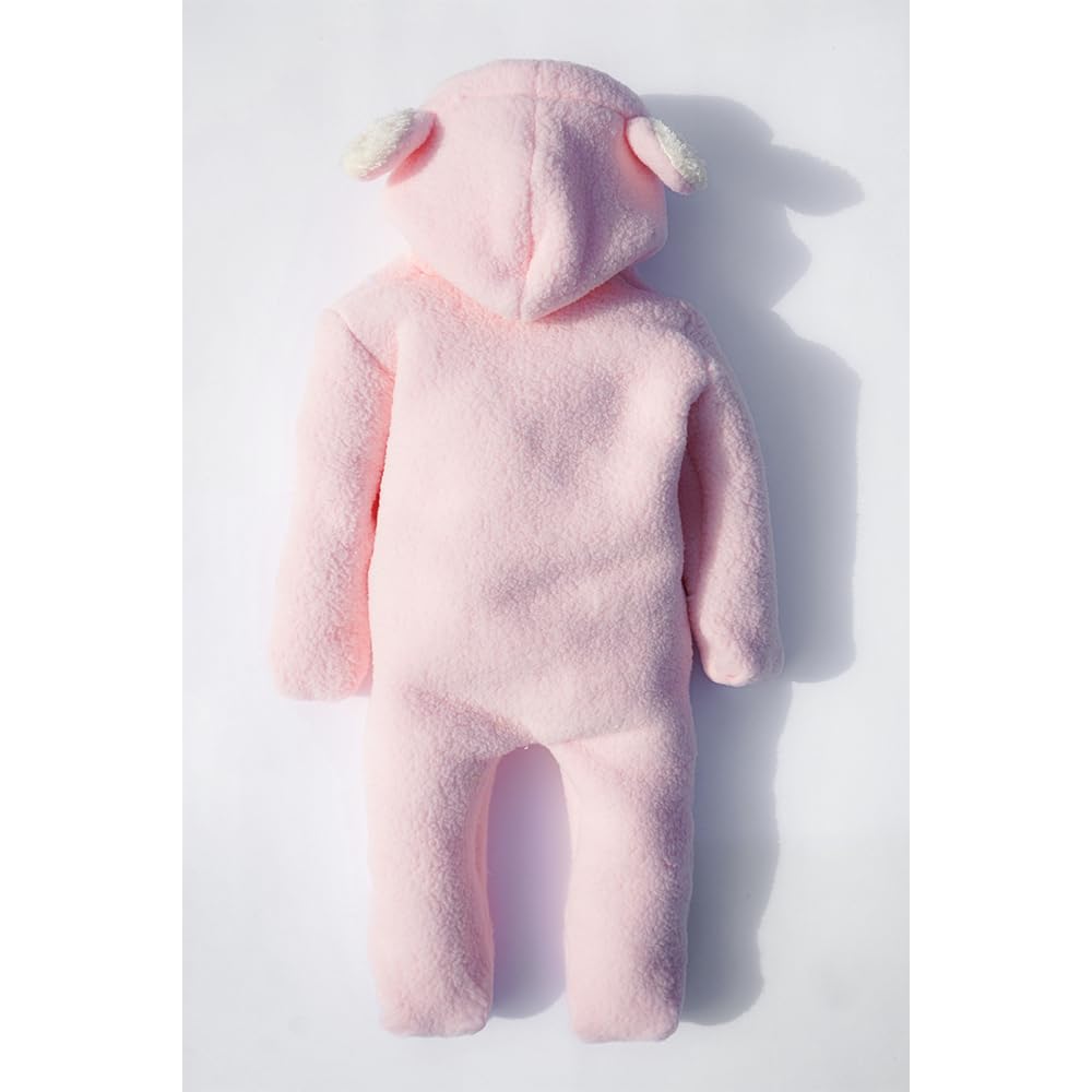 Kız Erkek Bebek Ve Çocuk Patikli Kışlık Ayı Tulum (Pembe, 6 ay)